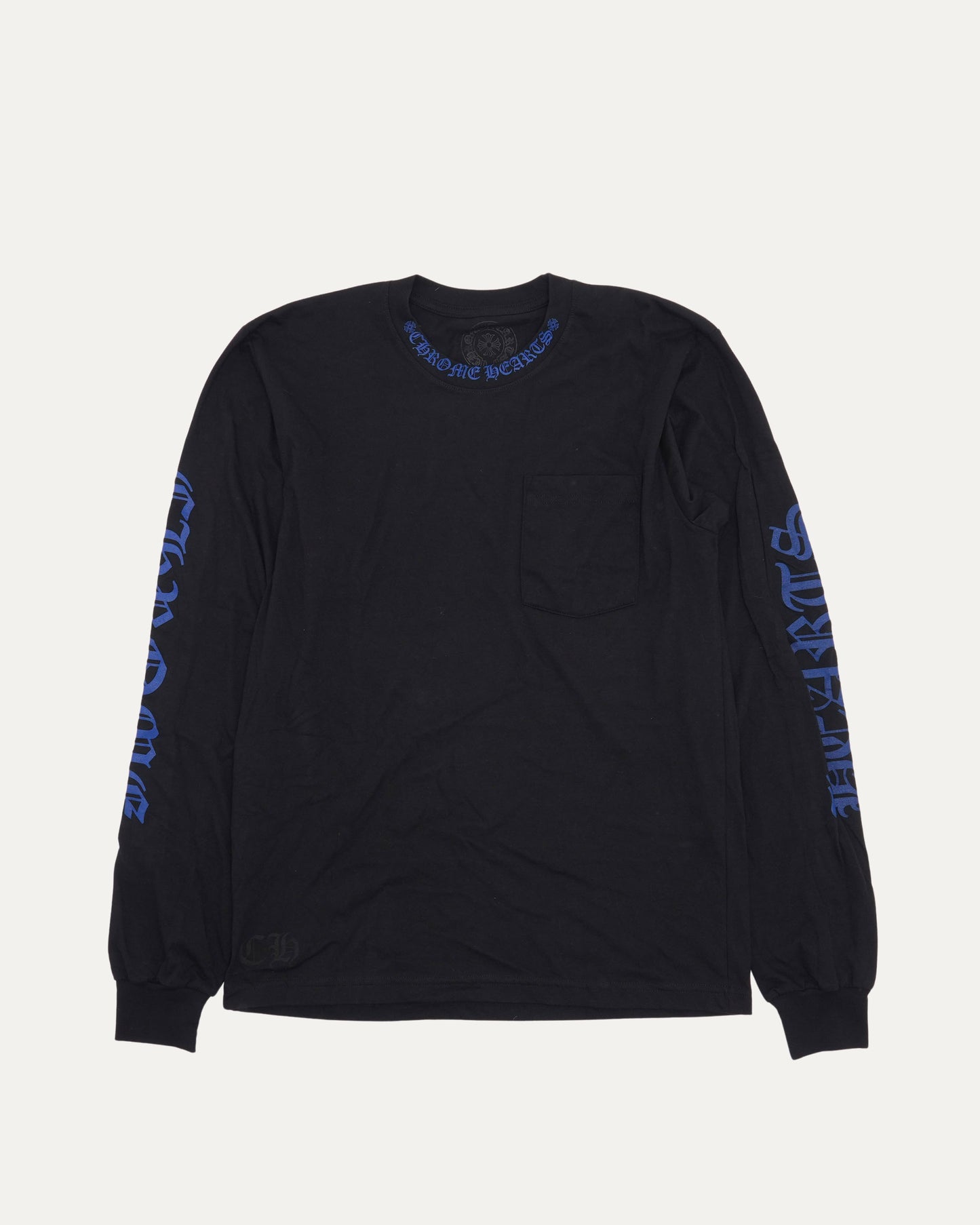 Neck Logo Long Sleeve Pocket T-Shirt