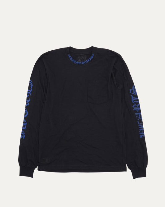 Neck Logo Long Sleeve Pocket T-Shirt