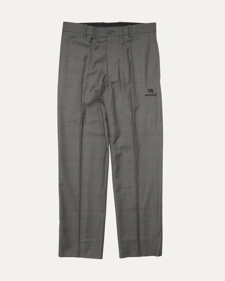 Sport Logo Plaid Trousers