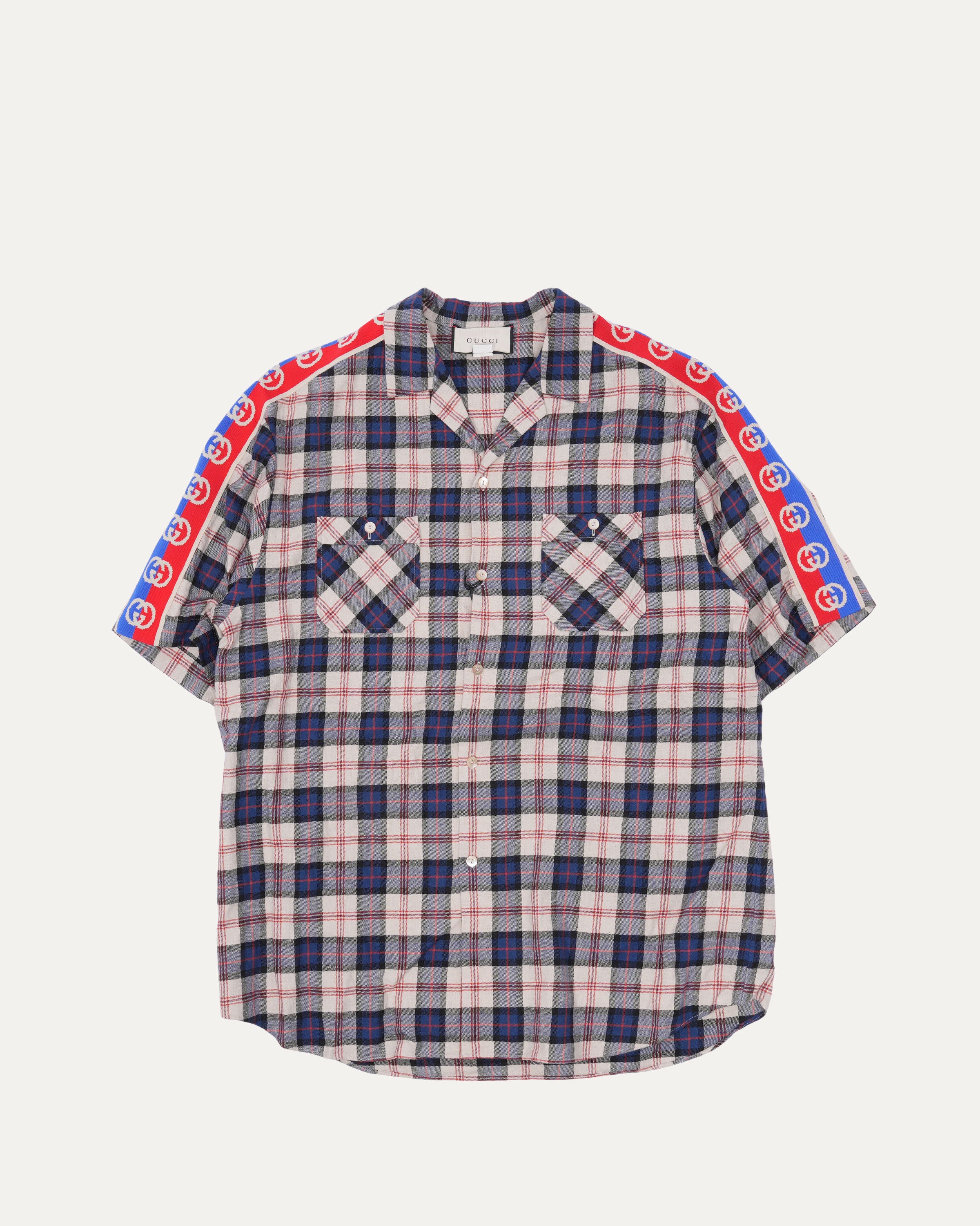 Taped Flannel Bowling Shirt