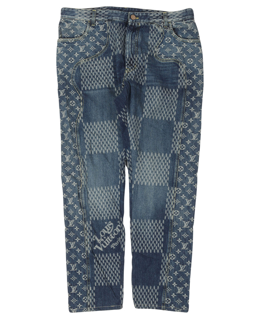 Louis Vuitton x Nigo Monogram Patchwork Denim Pants