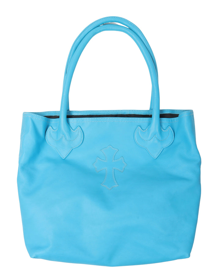 Leather Cross Patch Tote Bag