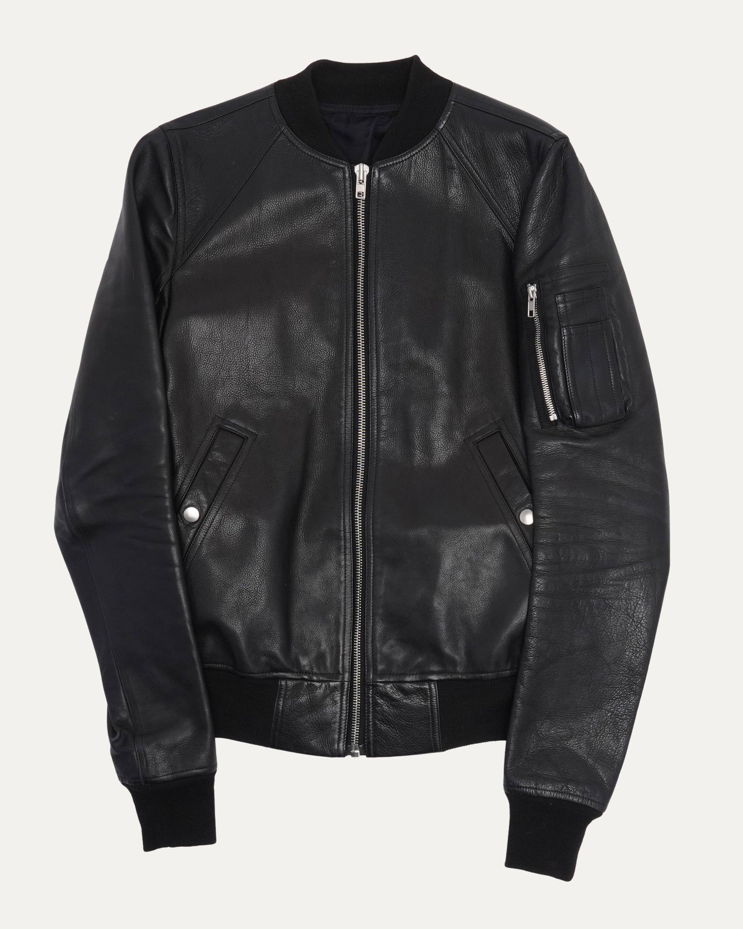 Raglan Leather Bomber Jacket