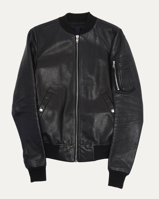 Raglan Leather Bomber Jacket