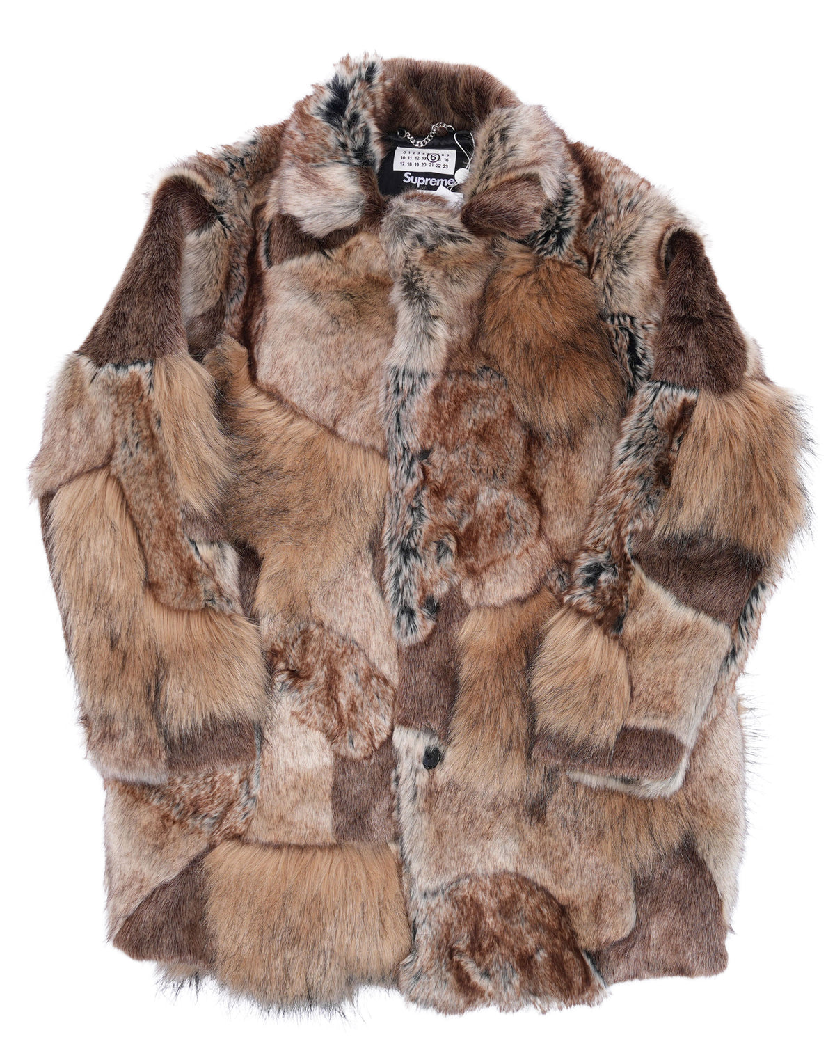 MM6 Maison Margiela Patchwork Faux Fur Coat