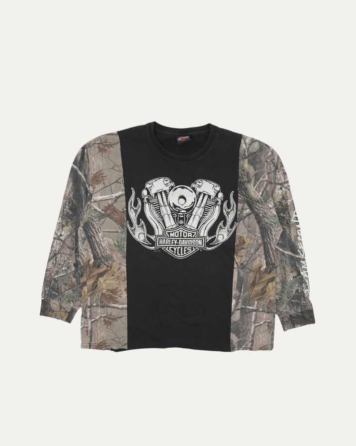 Harley Davidson Reworked RealTree Camouflage Long Sleeve T-Shirt