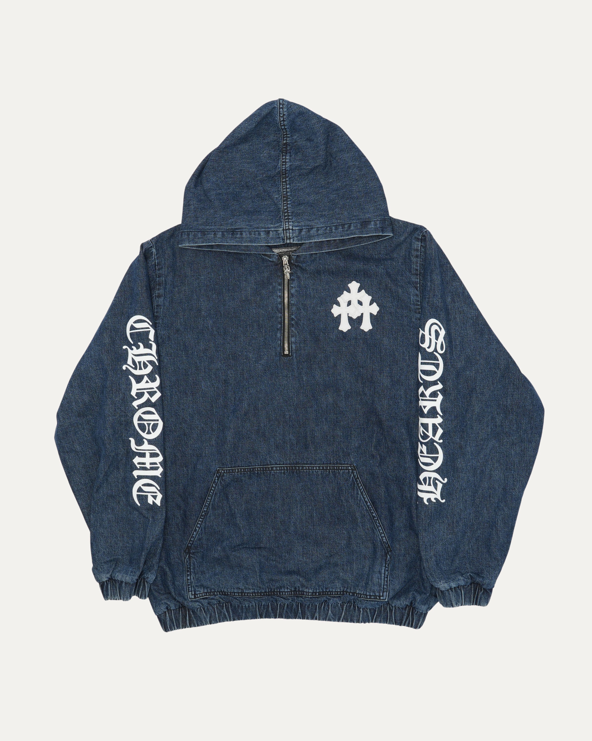 Ruckus Hooded Denim Cross Patch Jacket