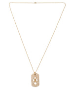 22k Gold & Diamond Cross Dog Tag Pendant w/ Chain