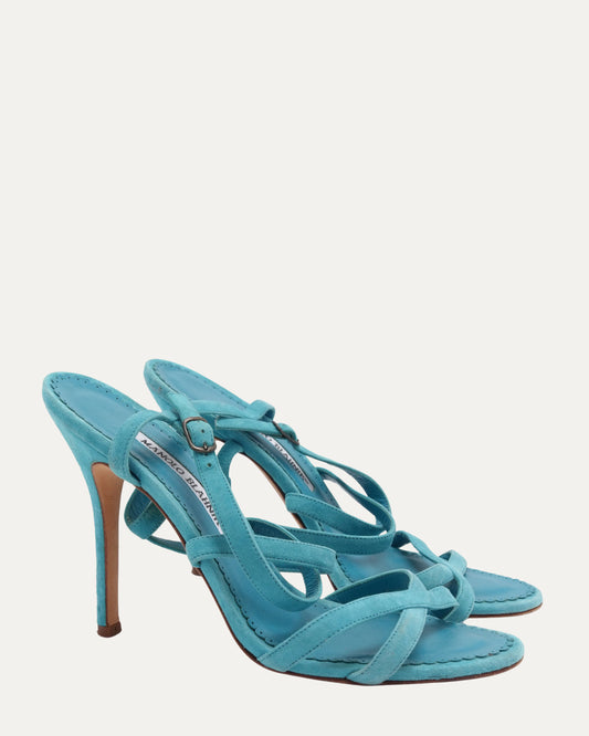 Suede Multi Strap Heels
