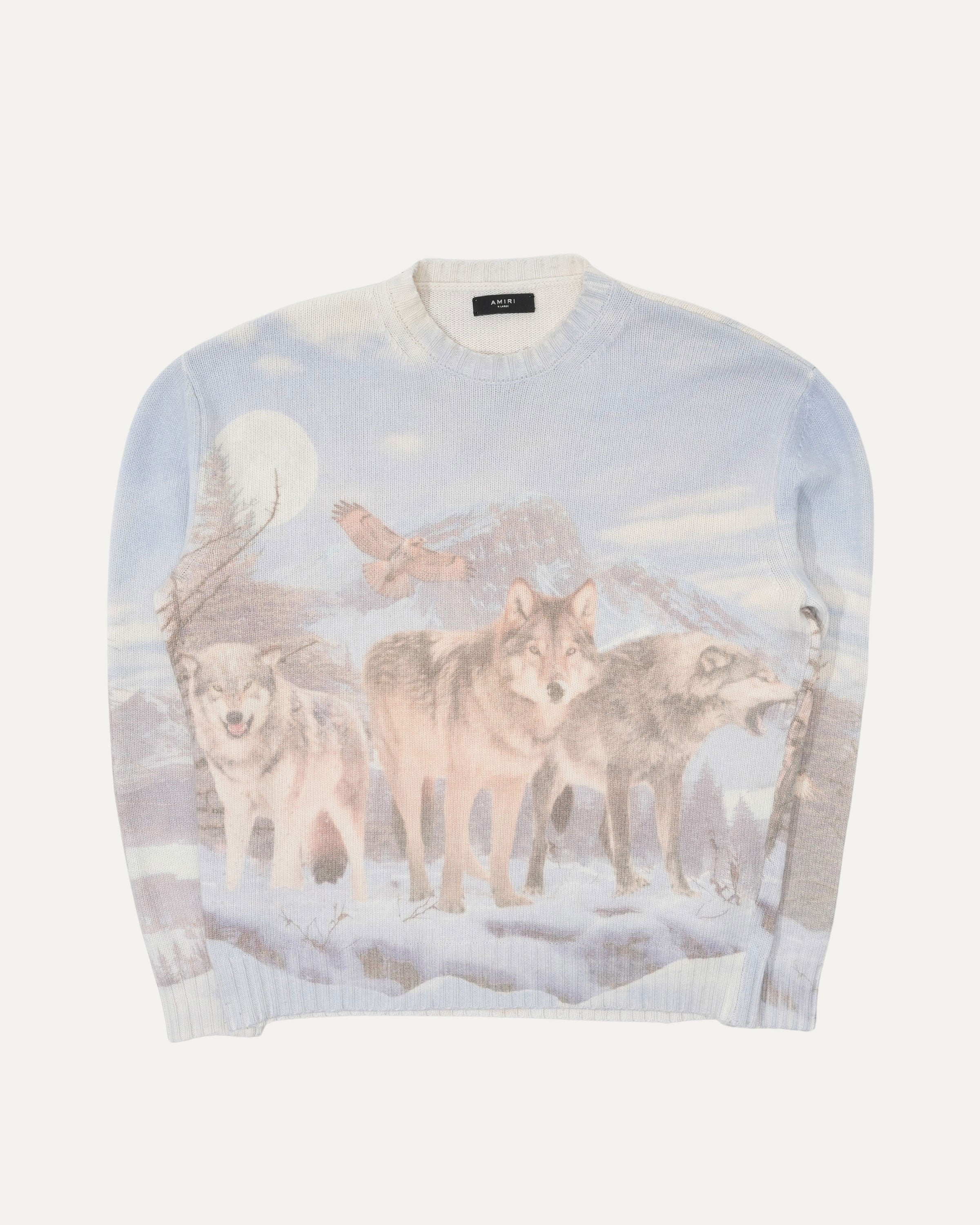 Wolf Printed Knit Sweater