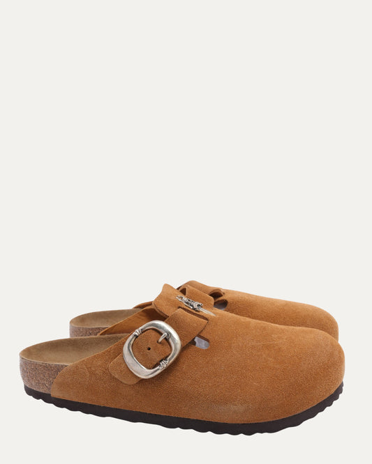 Dagger Embellished Birkenstock Boston Suede Mule