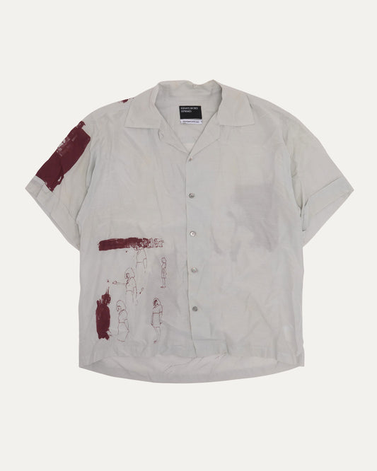 Silk Blend Printed Short Sleeve Shirt