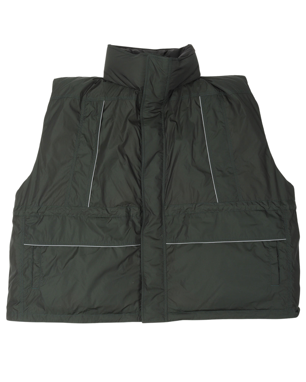 Oversized Logo Printed Padded Vest