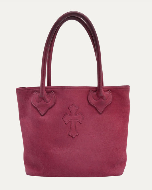 Cross Patch Leather Tote Bag