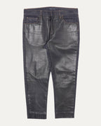 Leather Front Jeans