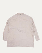 Band Collar Silk Blend Popover Shirt
