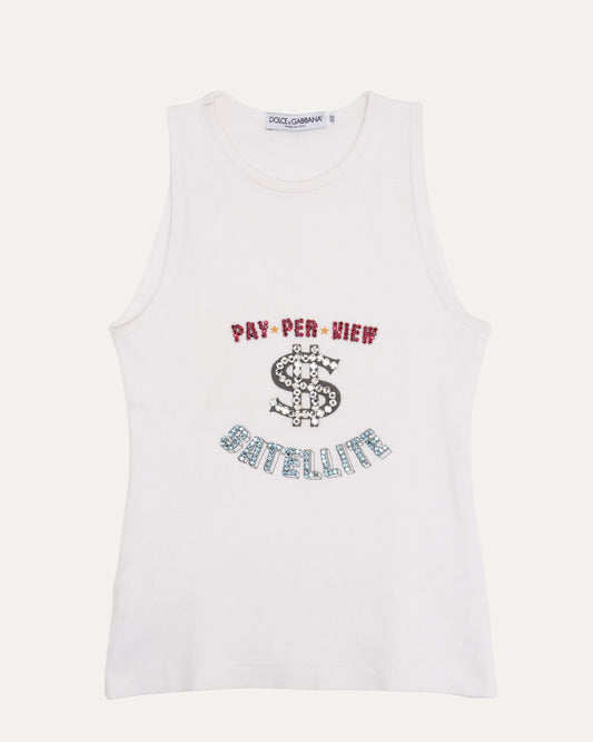 "Pay Per View" Embellished Tank Top