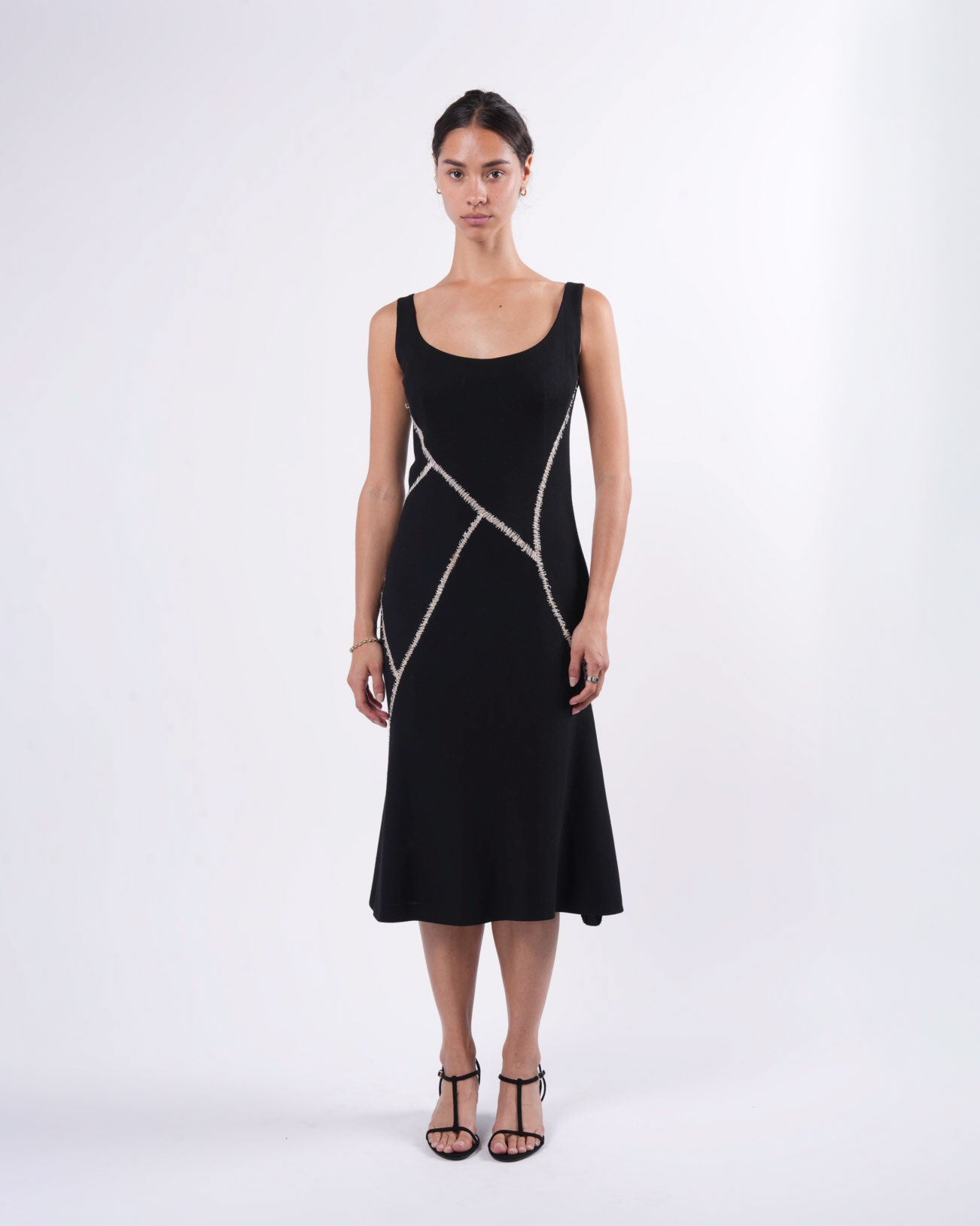 Wool Dress With White Stitching (c. 2004)