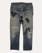 Vintage Repaired Cross Patch Jeans