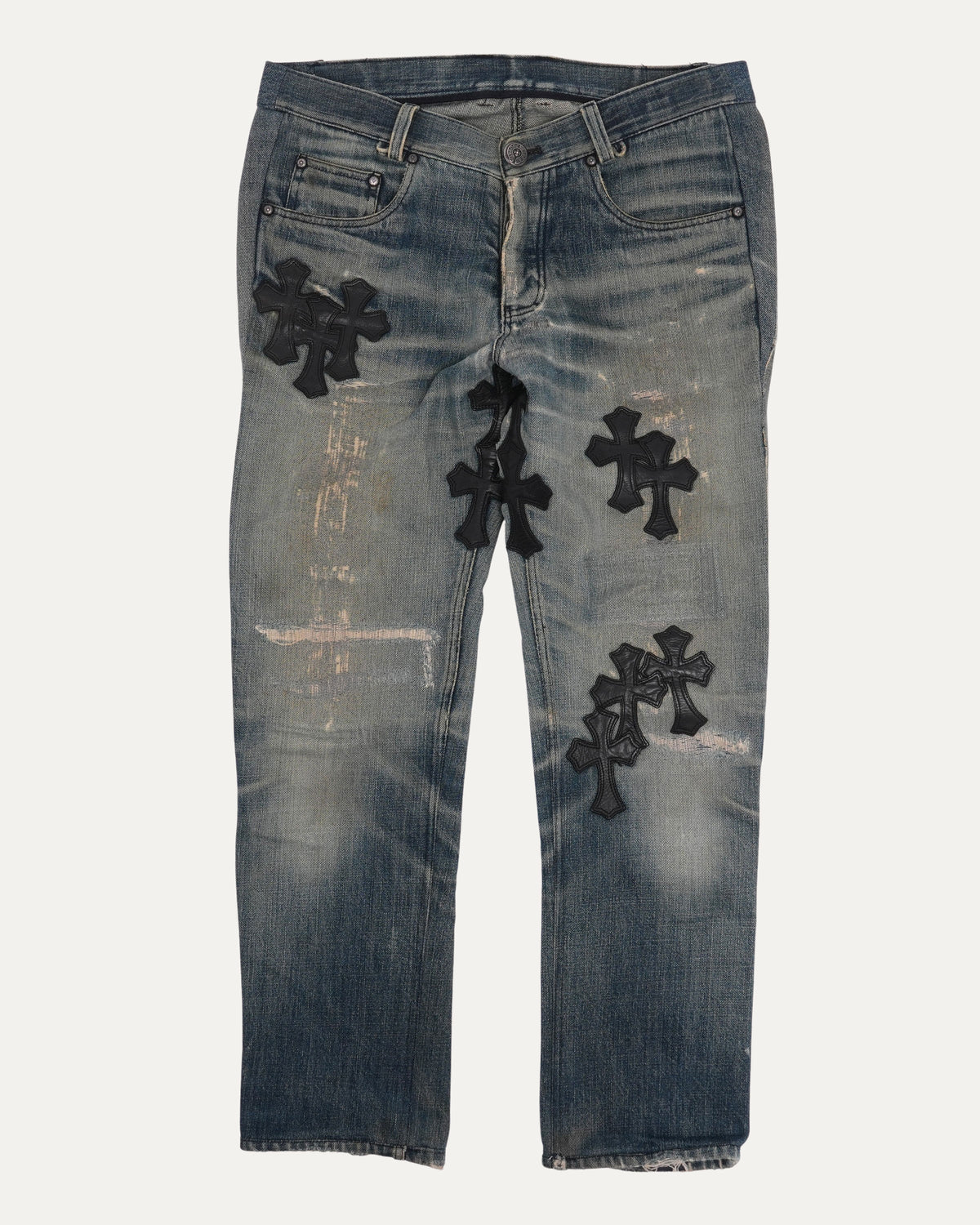 Vintage Repaired Cross Patch Jeans
