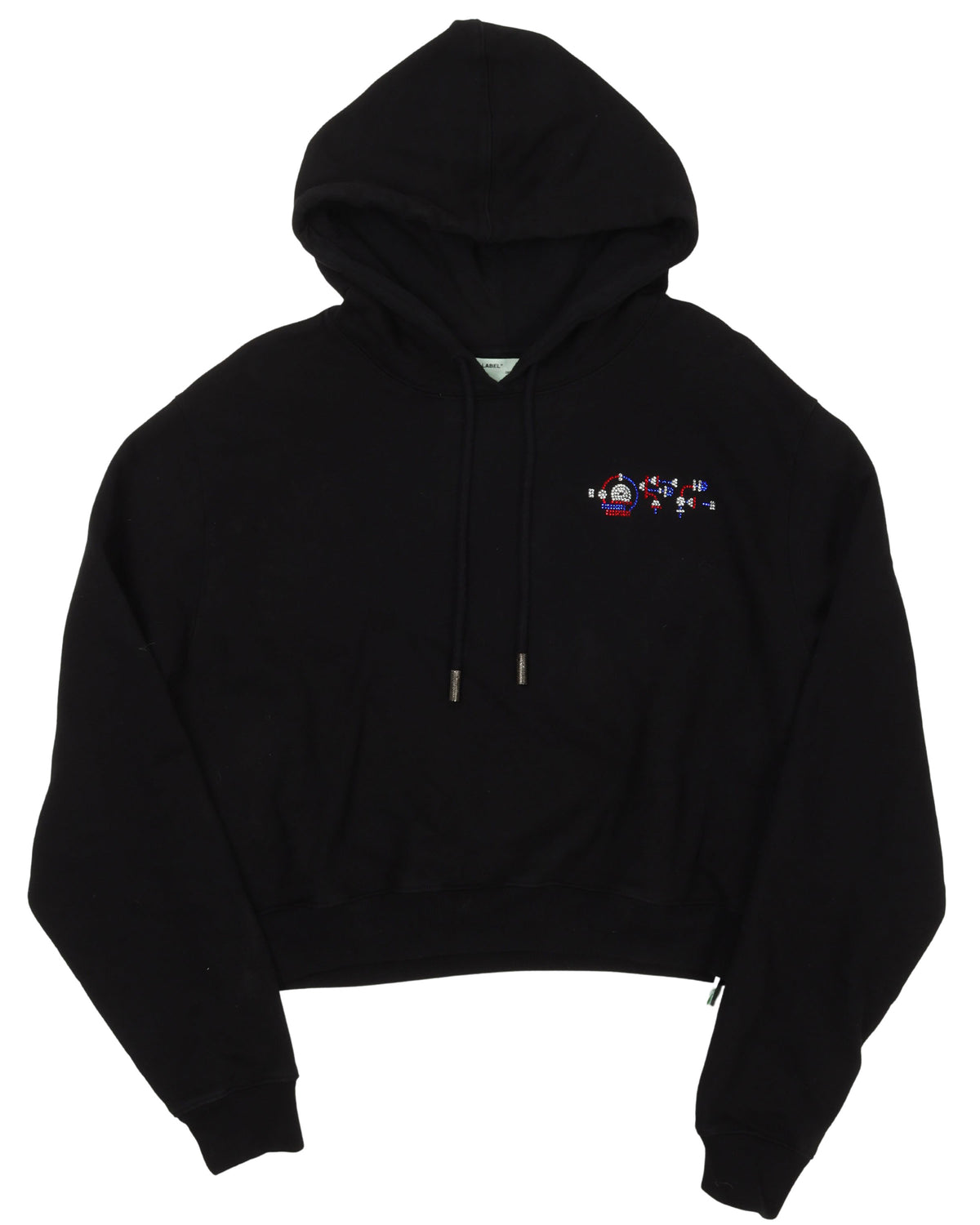 Cropped Rhinestone Woman Hoodie