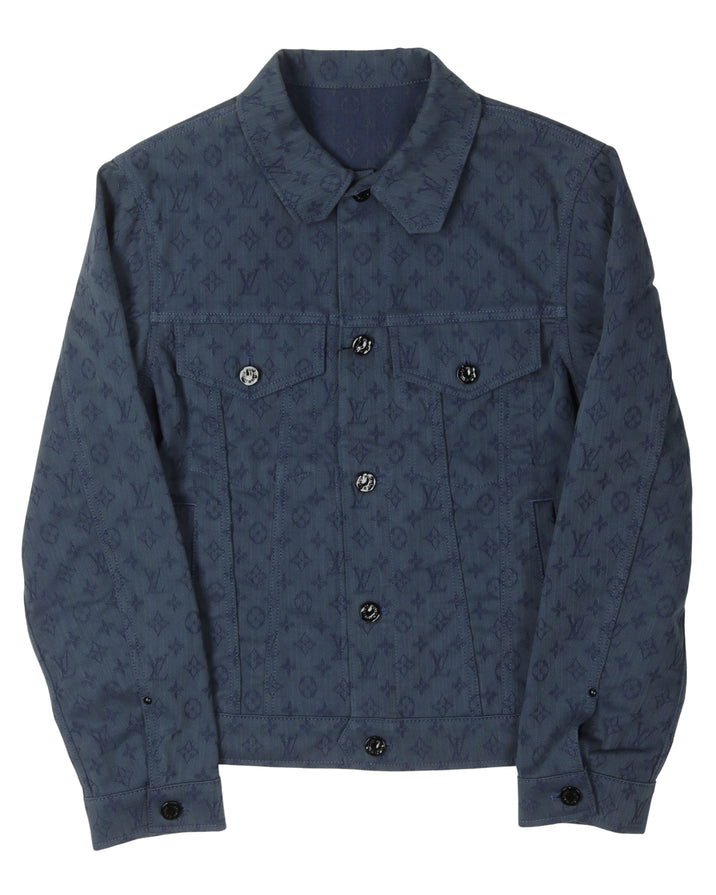 Louis Vuitton monogram denim jacket, Size 52, Blue