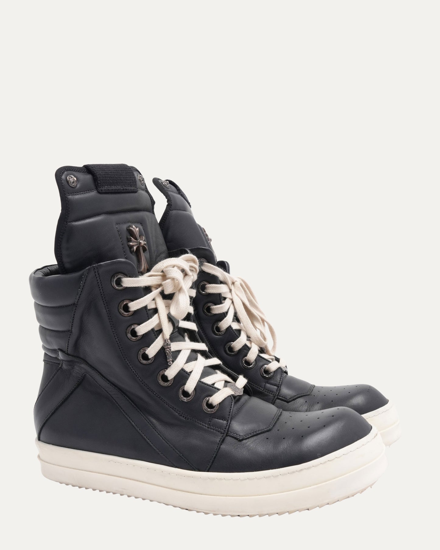 Rick Owens Cross Embellished Geobasket Sneakers