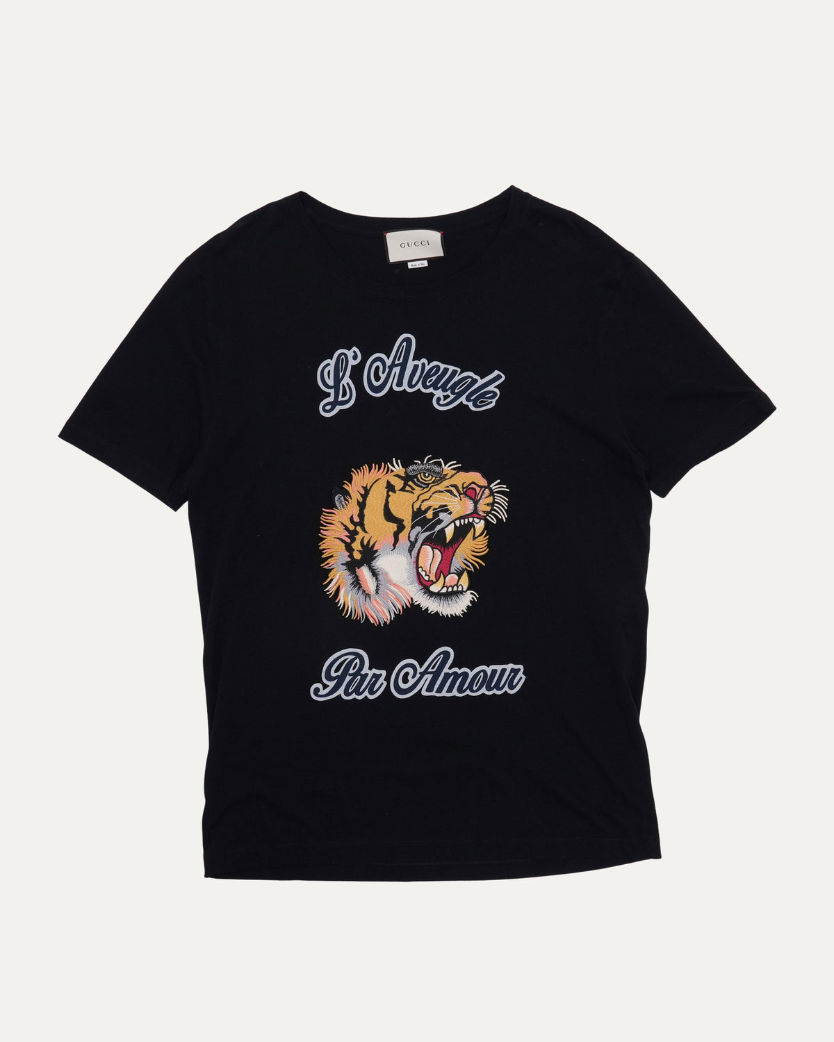 "L'Aveugle par Amour" Appliqué T-Shirt
