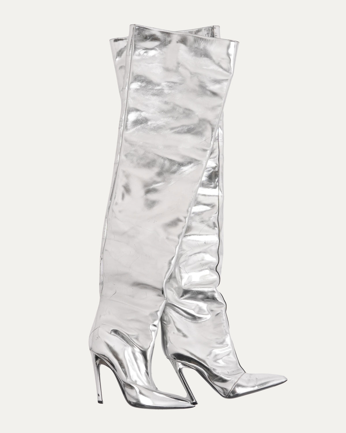 Metallic Knee High Heeled Boots
