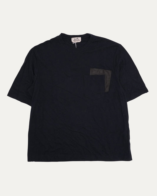 Leather Applique Pocket T-Shirt