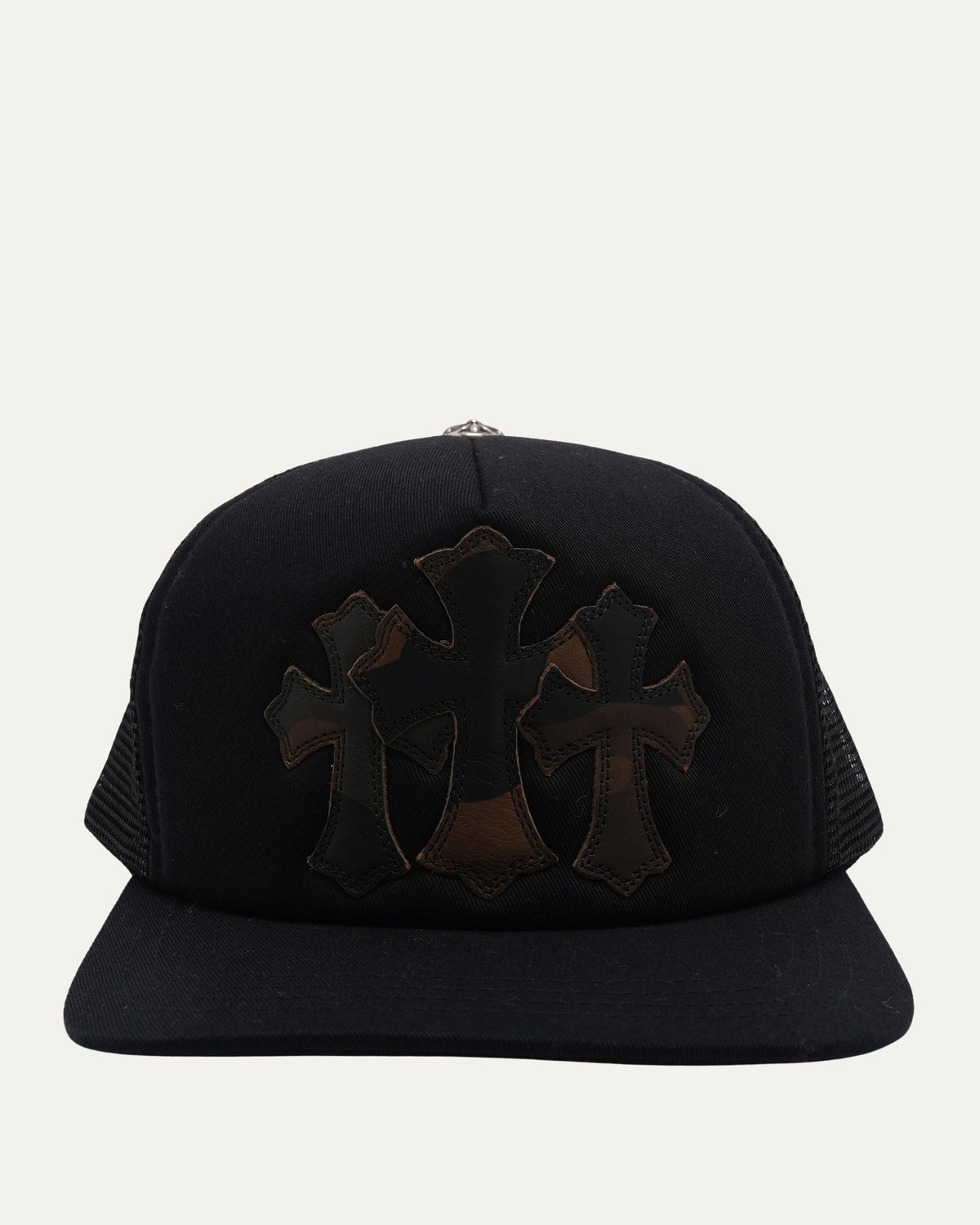 Camouflage Cemetery Cross Patch Trucker Hat