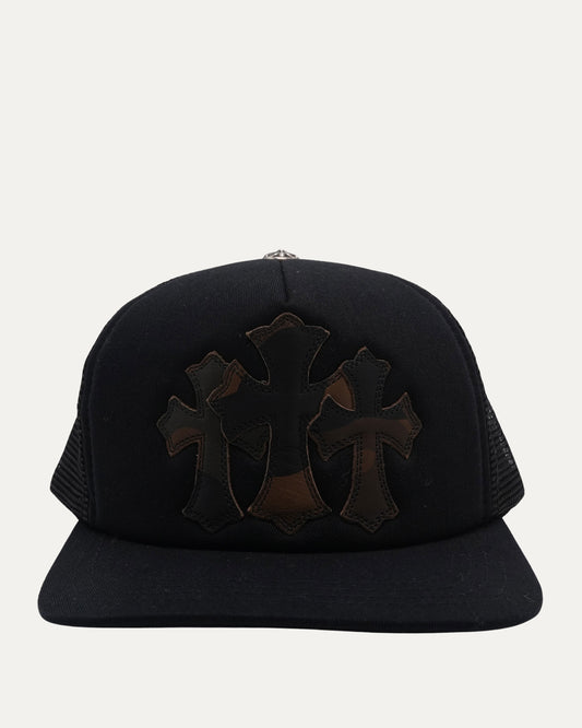 Camouflage Cemetery Cross Patch Trucker Hat