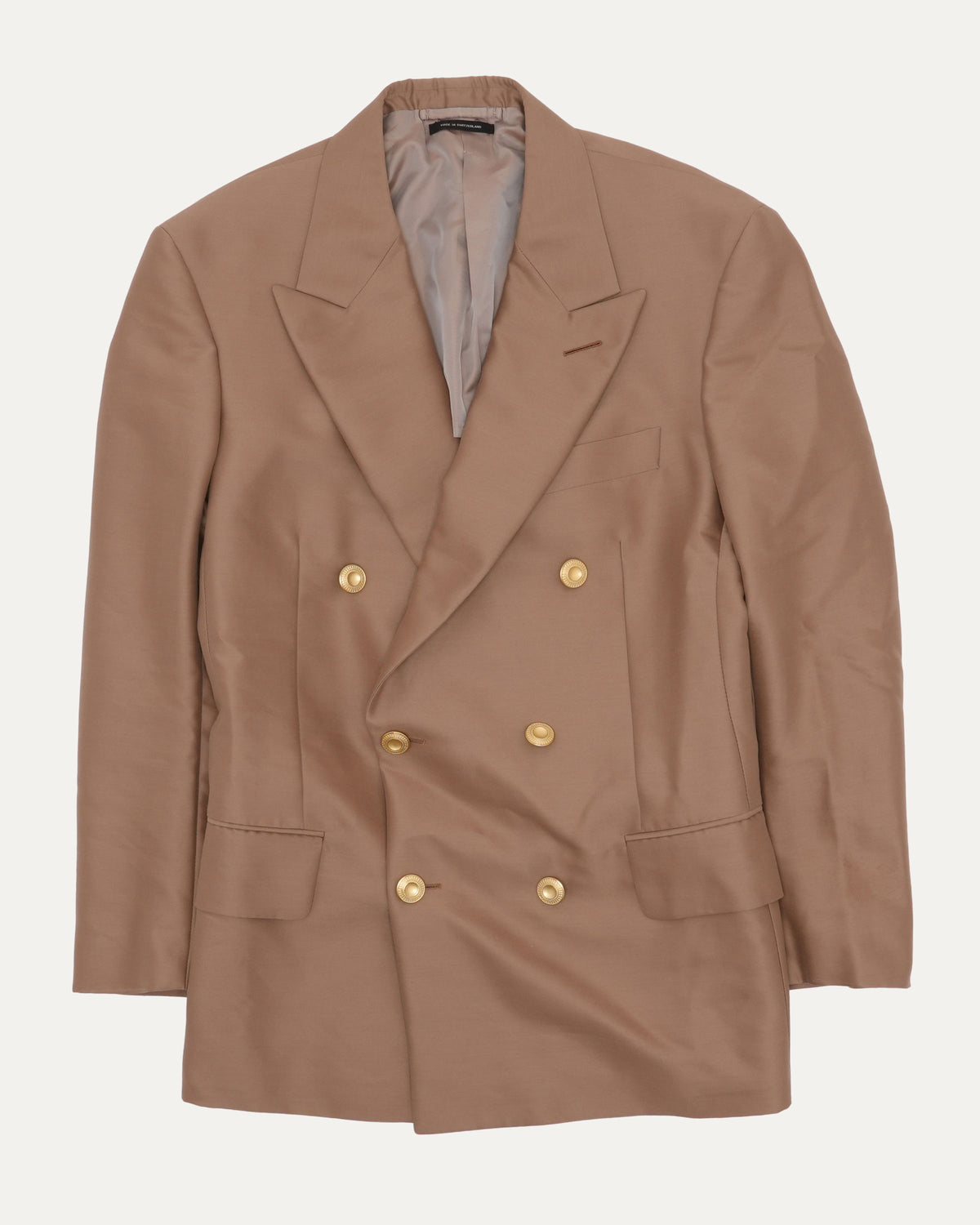 Double Breasted Wool-Silk Blend Jacket