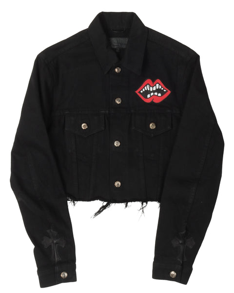 Chrome Hearts Matty Boy Chomper Patch Cropped Denim Jacket
