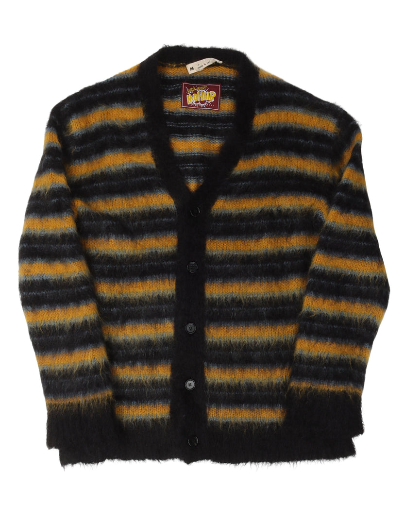Marni stripped wool mittens - Yellow