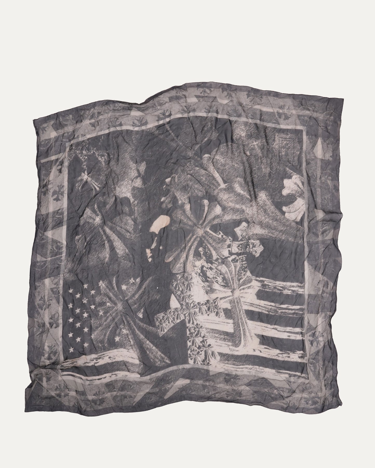 American Flag Cross Silk Scarf