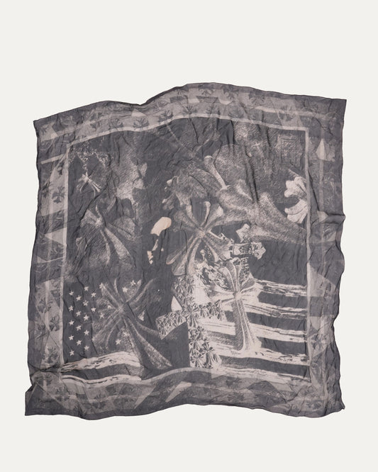 American Flag Cross Silk Scarf
