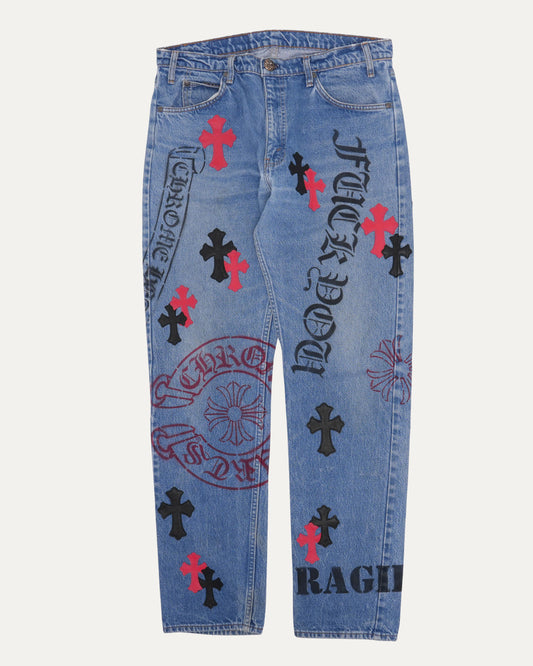 Levi's 505 Cross Patch Stencil Jeans