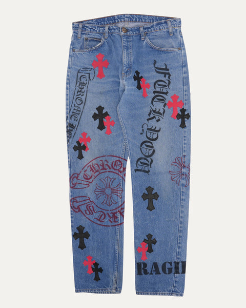 Chrome Hearts Levi's 501 Cross Patch Stencil Jeans – Justin Reed