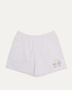 White Paper Jam Cross Patch Sweat Shorts