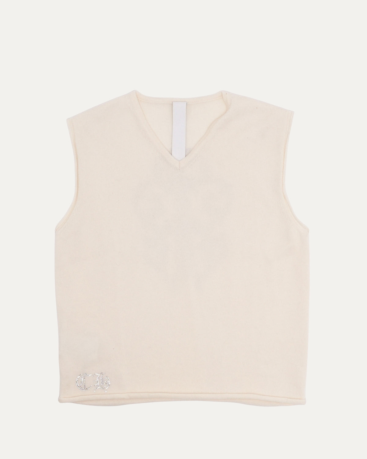 Rhinestone Embellished Cashmere Sweater Vest
