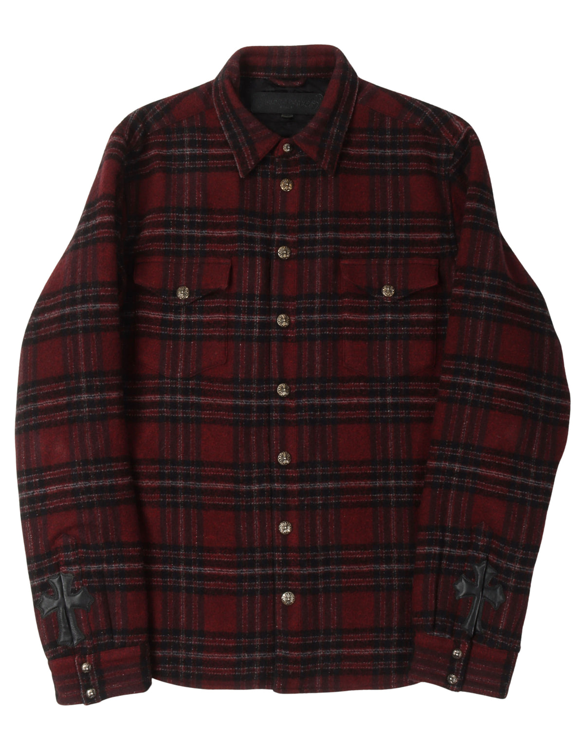 Cross Patch Padded Wool Flannel Shirt