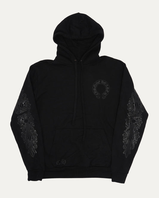 Tonal Glitter Print Horseshoe Logo Hoodie
