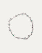 18k White Gold & Green Emerald Tiny E Bracelet