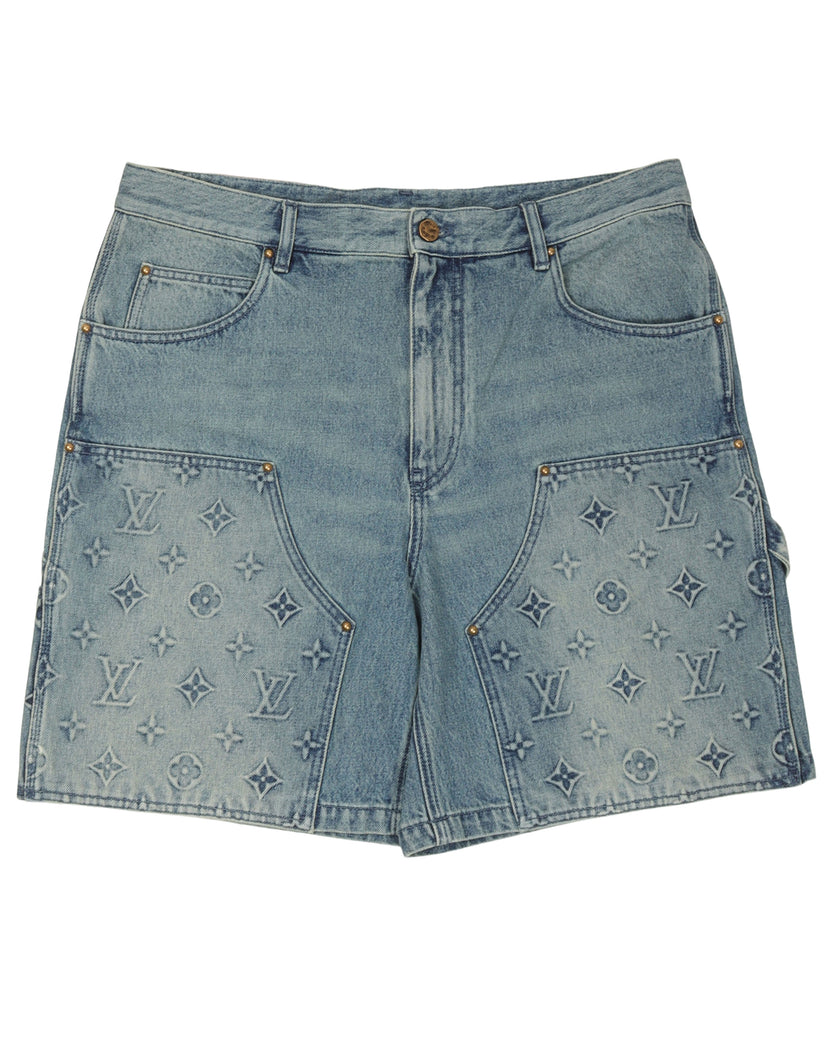 Louis Vuitton, Shorts, Authentic Louis Vuitton Monogram Denim Shorts