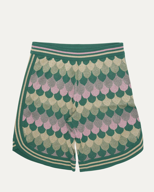 Lamé Wave Jacquard Wool Short