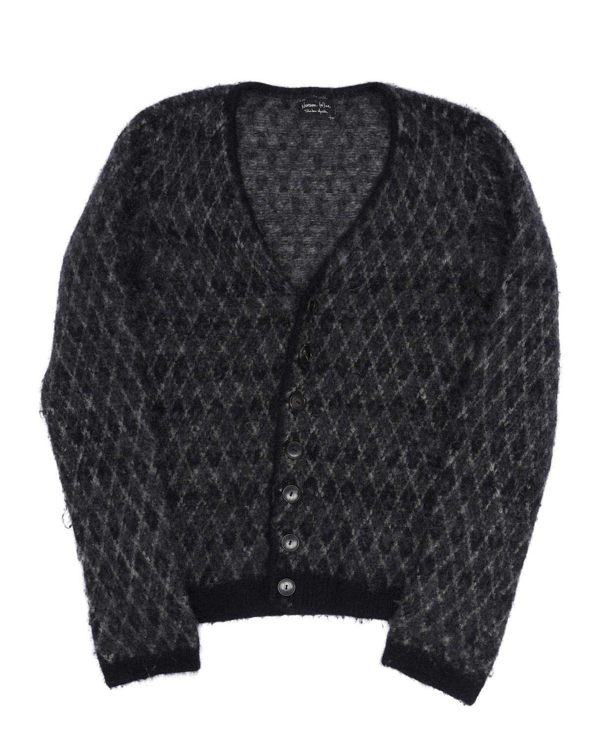 Fuzzy Argyle Cardigan