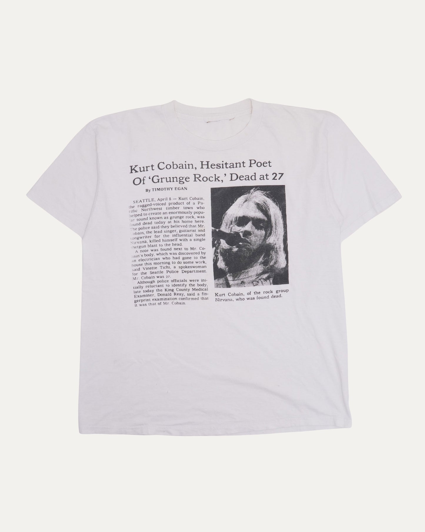 Kurt Cobain Obituary T-Shirt