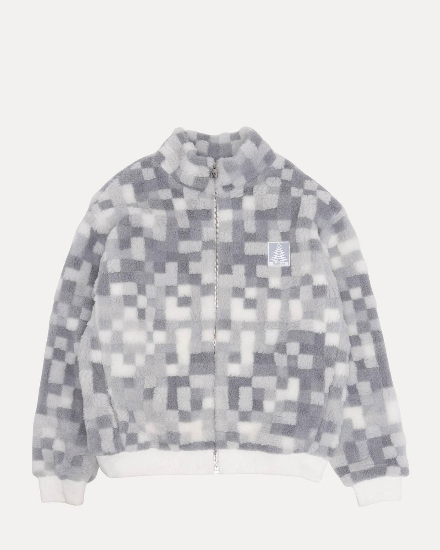 Damier Fleece Zip Up Sweatshirt