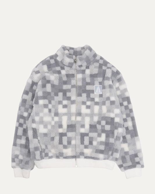 Damier Fleece Zip Up Sweatshirt